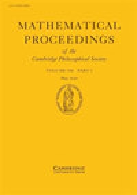 Mathematical Proceedings Of The Cambridge Philosophical Society