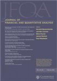Journal Of Financial And Quantitative Analysis